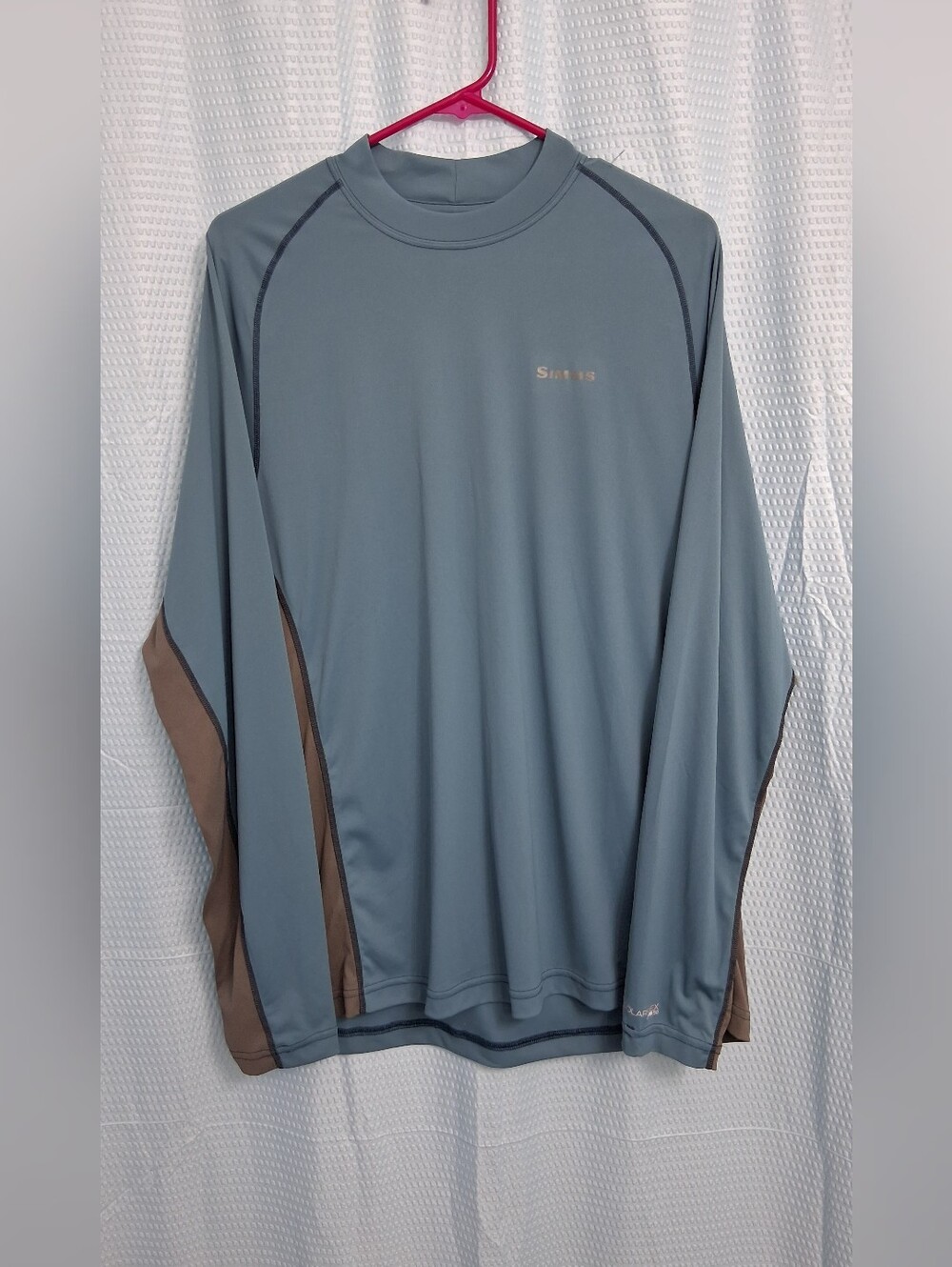 Simms Men's Long Sleeve Solarflex in Slate Blue with Gray Panels